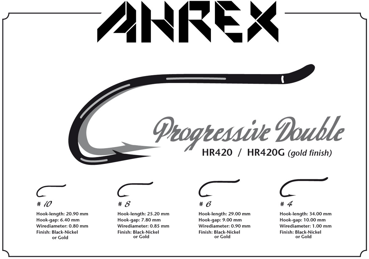 Ahrex Hr420 Gold Double #4 Fly Tying Hooks Gold Long Shank Tying Double Slightly Curved